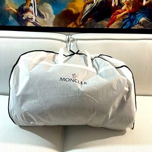 Moncler long puffer red,white and blue size 14